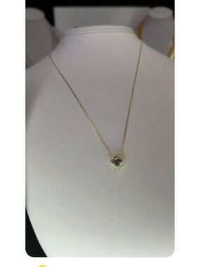 Gold Clover Pendant Necklace with Multi ColorStone 18" To 20" Gold Over Silver